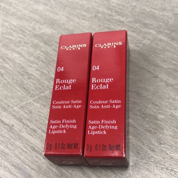 Clarins Rouge Eclat Satin Finish Age Defying Lipstick #4 Tropical Pink - Picture 3 of 5